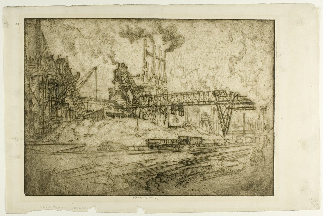 Żurawie, Bessemer autorstwa Joseph Pennell