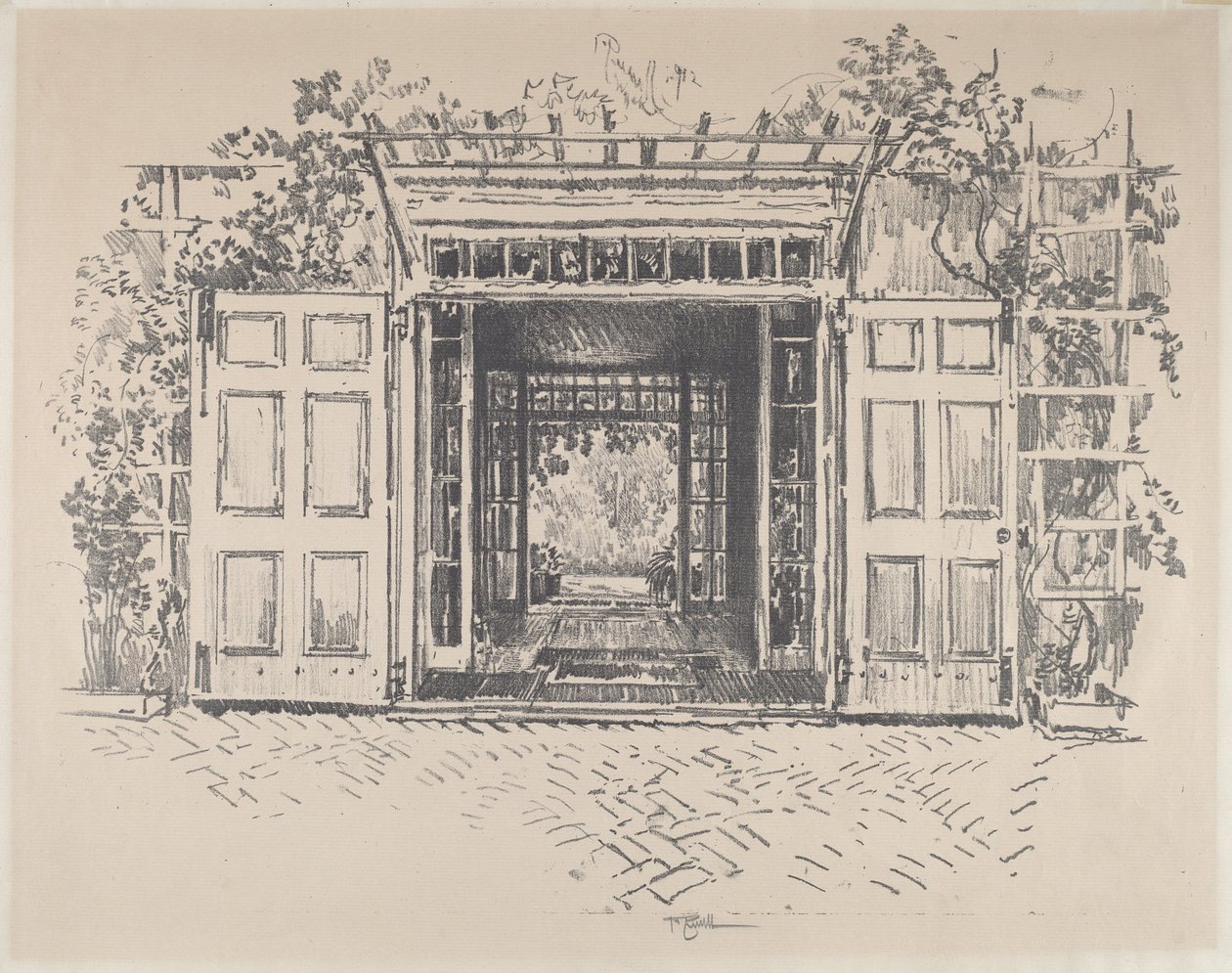 Drzwi, Wyck, 1912. autorstwa Joseph Pennell