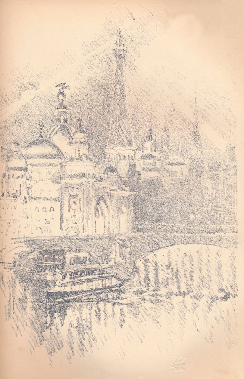 Efekt wczesnego wieczoru, wystawa w Paryżu, 1901 autorstwa Joseph Pennell