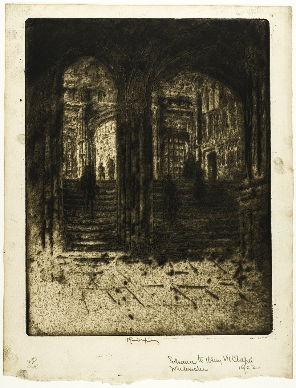 Wejście do kaplicy Henryka VII, Westminster autorstwa Joseph Pennell