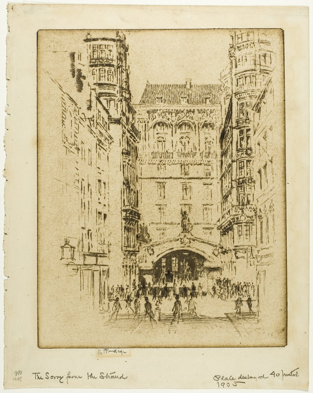 Wejście do hotelu Savoy autorstwa Joseph Pennell