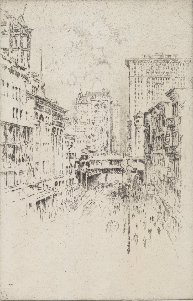 Czterdziesta Druga Ulica, 1904. autorstwa Joseph Pennell