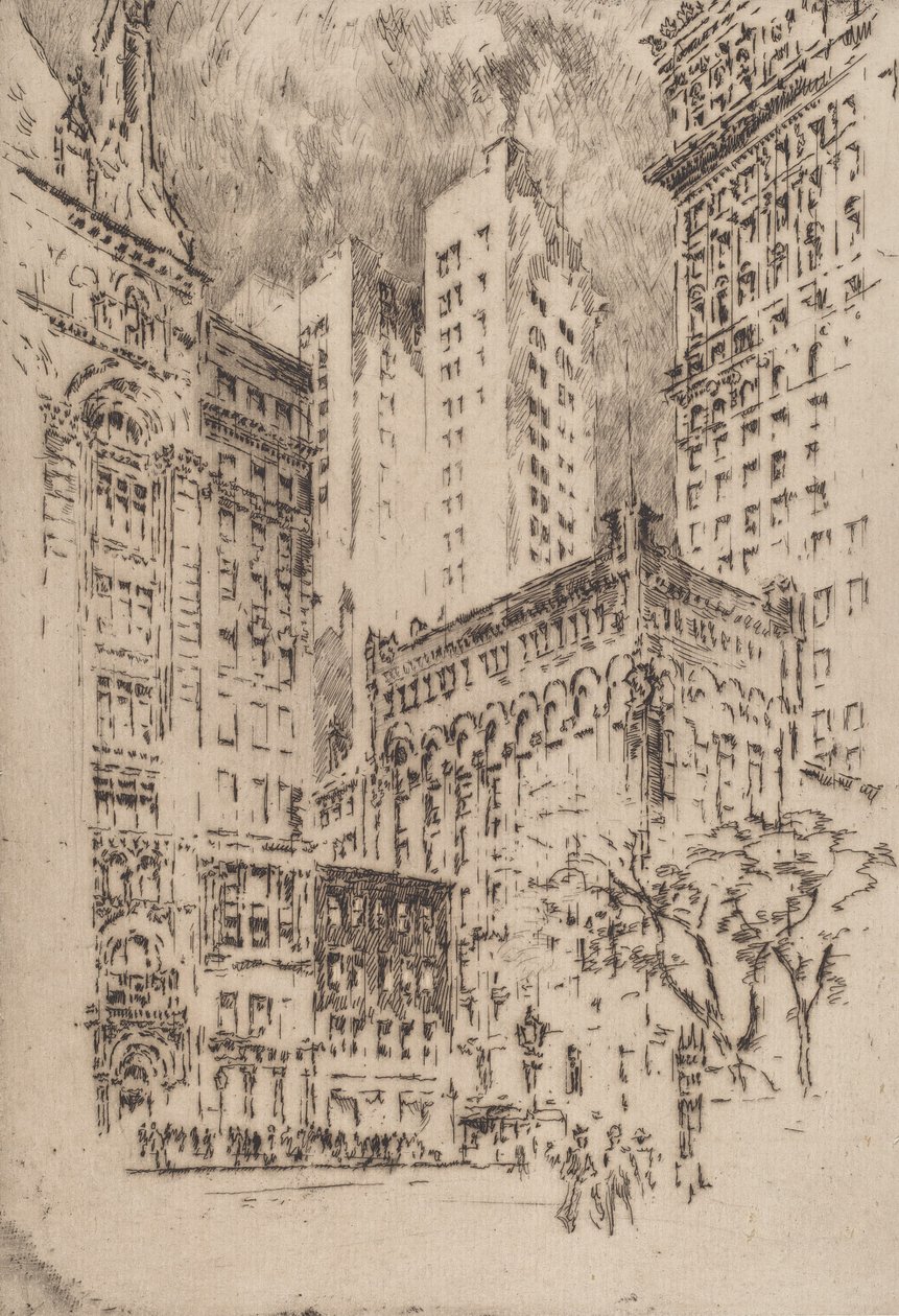 Czteropiętrowy dom, 1904. autorstwa Joseph Pennell