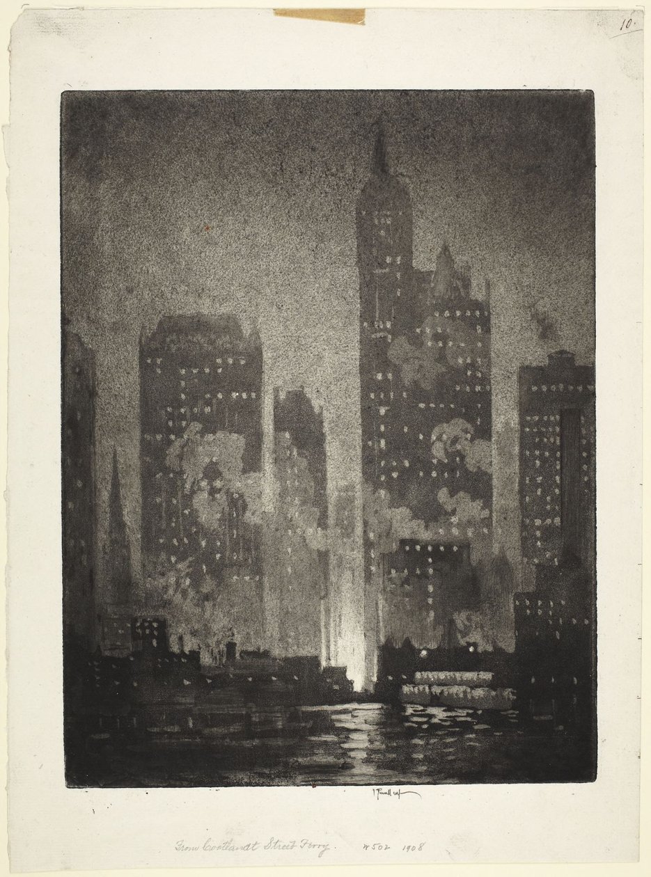 Z promu przy Cortland Street autorstwa Joseph Pennell