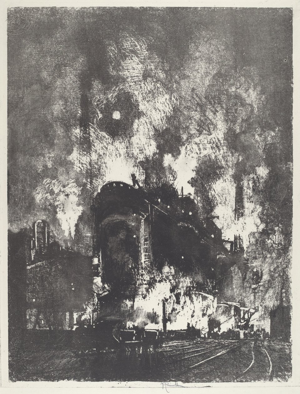 Piece w nocy, 1916. autorstwa Joseph Pennell