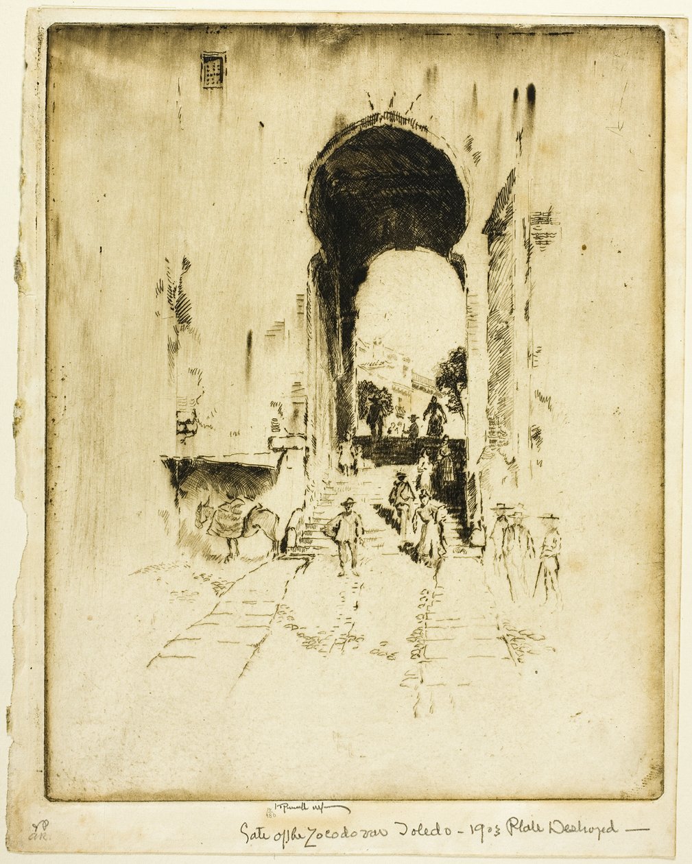 Brama Zocodover, Toledo autorstwa Joseph Pennell
