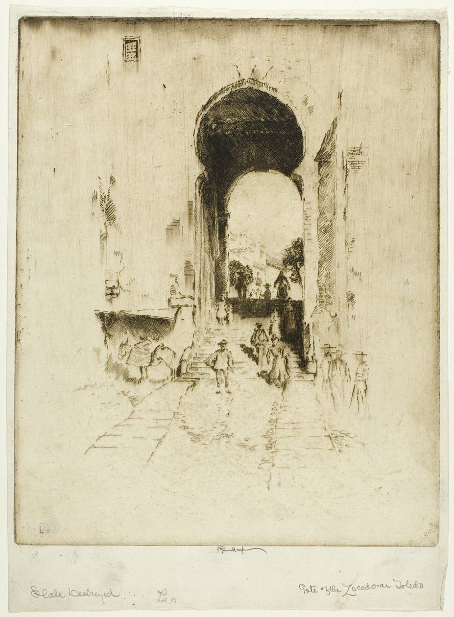Brama Zocodover, Toledo autorstwa Joseph Pennell