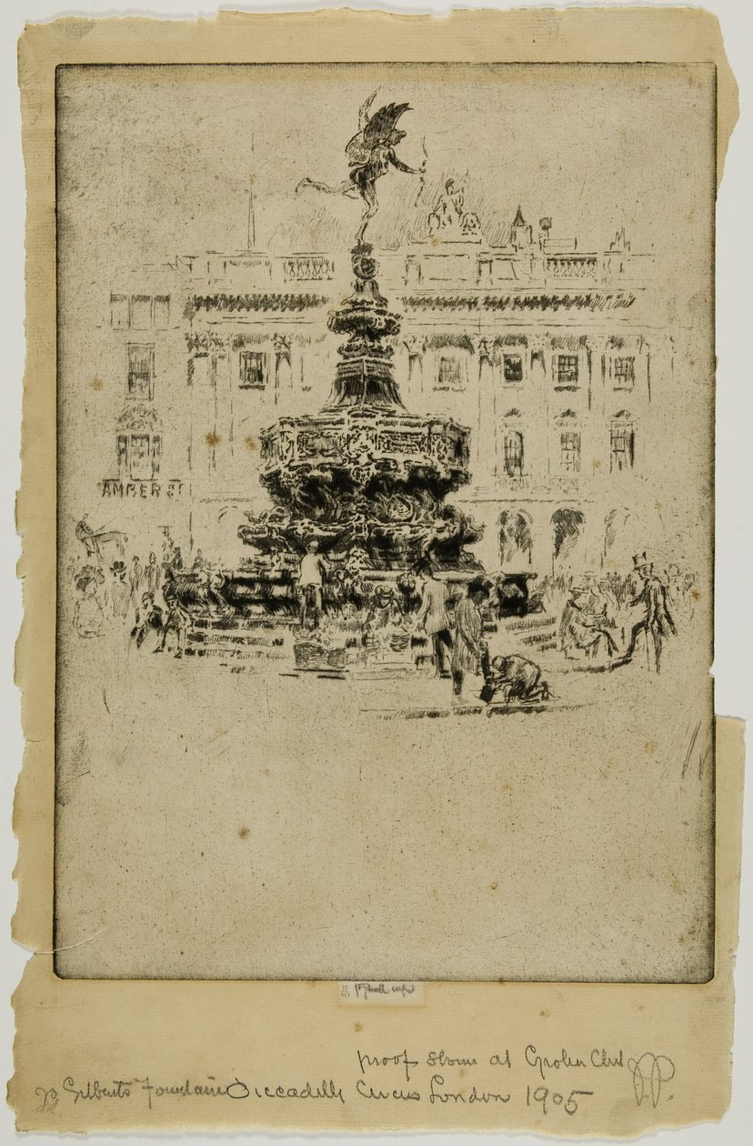 Pomnik Gilberta, Piccadilly Circus autorstwa Joseph Pennell