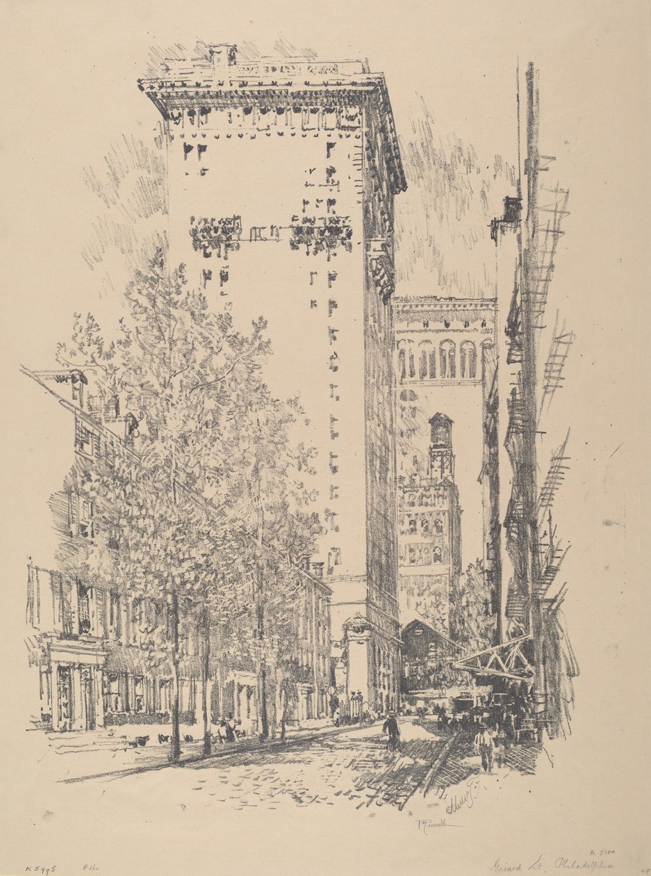 Ulica Girarda, 1912. autorstwa Joseph Pennell