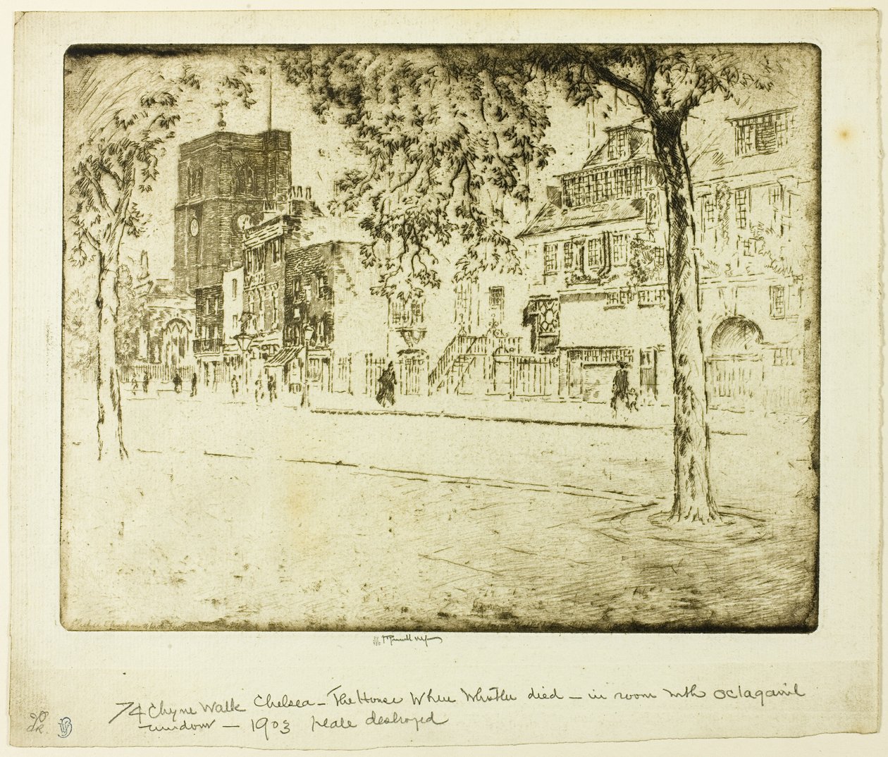 Dom, w którym zmarł Whistler autorstwa Joseph Pennell
