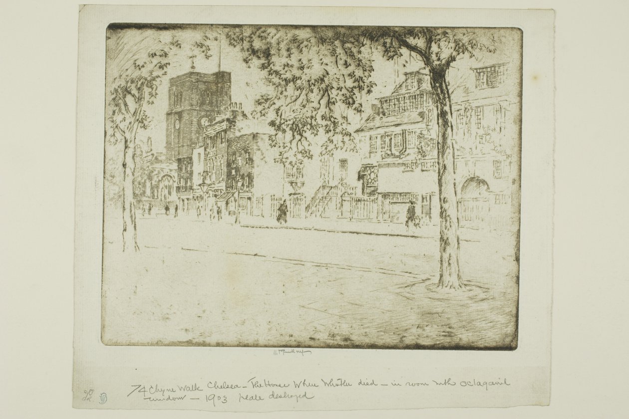 Dom, w którym zmarł Whistler autorstwa Joseph Pennell