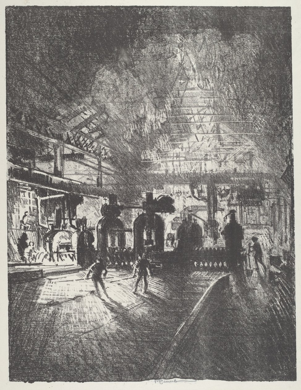 W szczękach śmierci, pręty do pocisków autorstwa Joseph Pennell