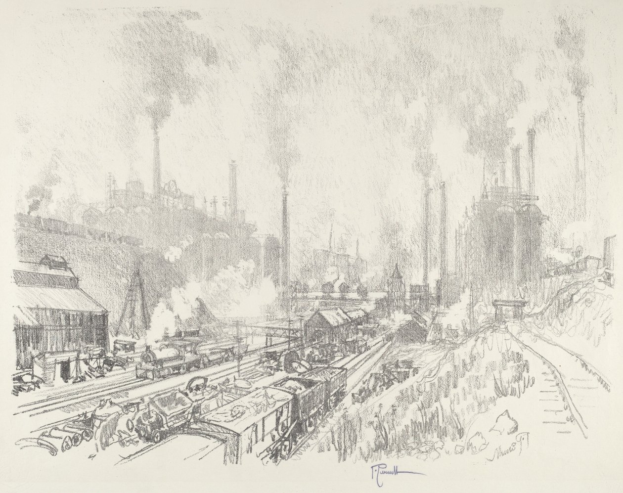 W Krainie Żelaza i Stali, 1916. autorstwa Joseph Pennell