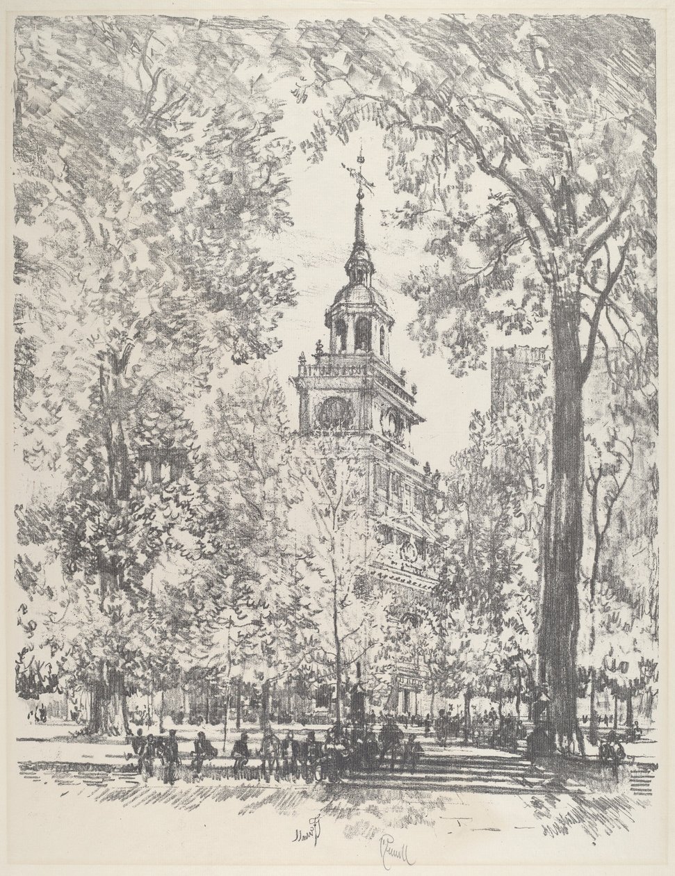 Plac Niepodległości i Państwowy Dom autorstwa Joseph Pennell