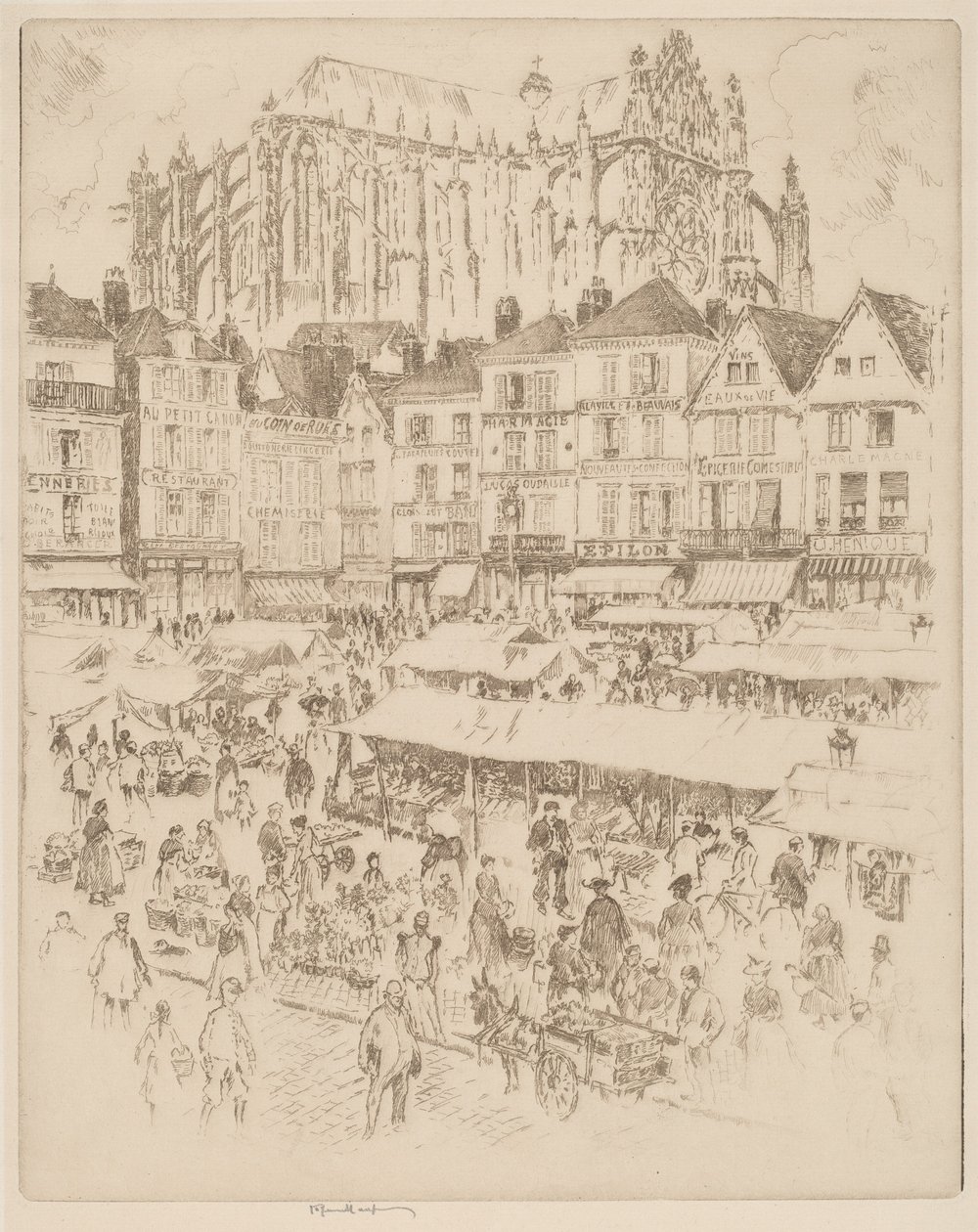 Miejsce, Beauvais autorstwa Joseph Pennell