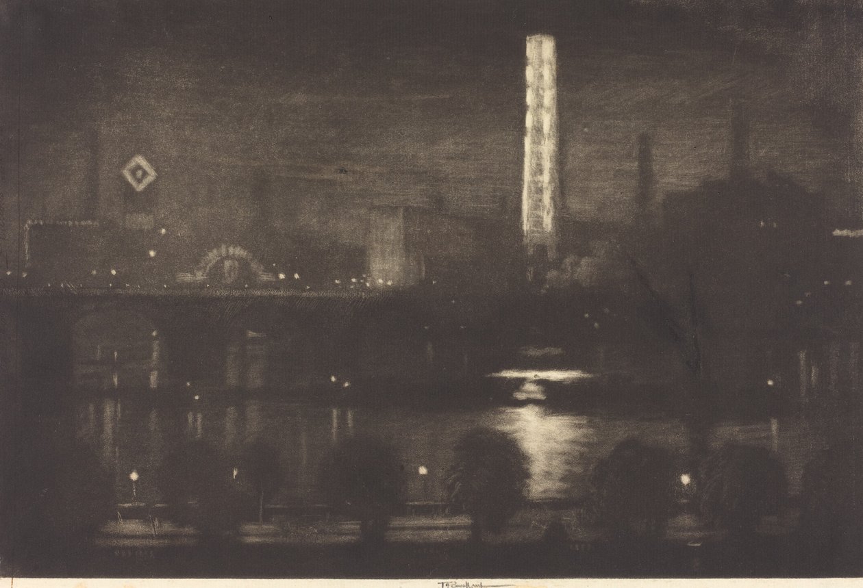 Londyńska Noc, Whisky i Herbata autorstwa Joseph Pennell