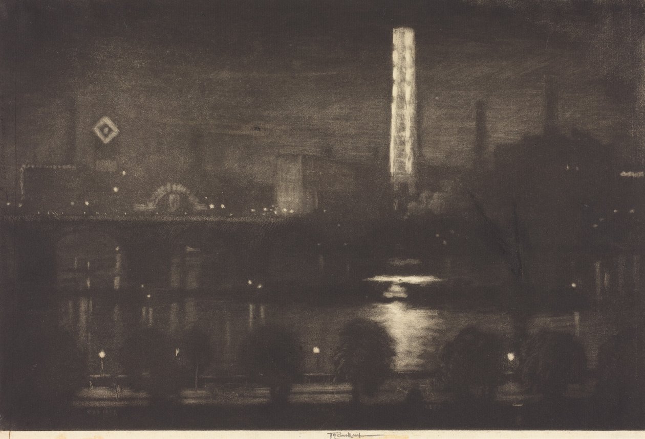 Londyńska noc, whisky i herbata autorstwa Joseph Pennell