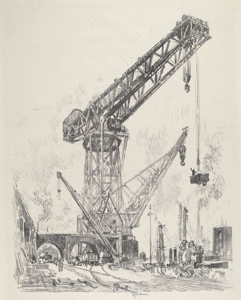 Made in Germany, wielki dźwig autorstwa Joseph Pennell