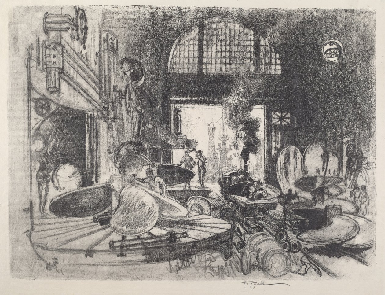 Wykonywanie łopat śmigła autorstwa Joseph Pennell