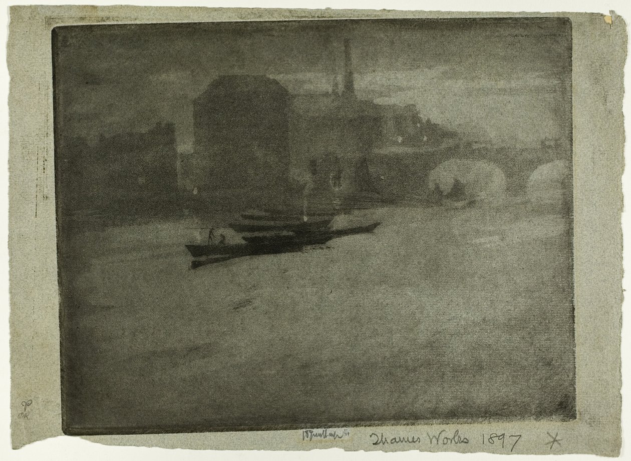 Mgła nad Tamizą autorstwa Joseph Pennell