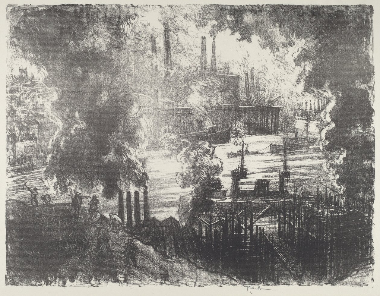 Amunicja Rzeka autorstwa Joseph Pennell
