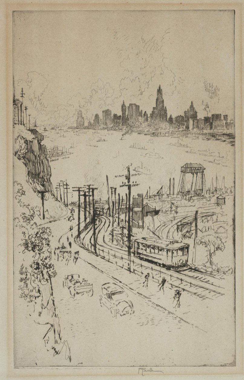 Nowy Jork, z New Jersey autorstwa Joseph Pennell