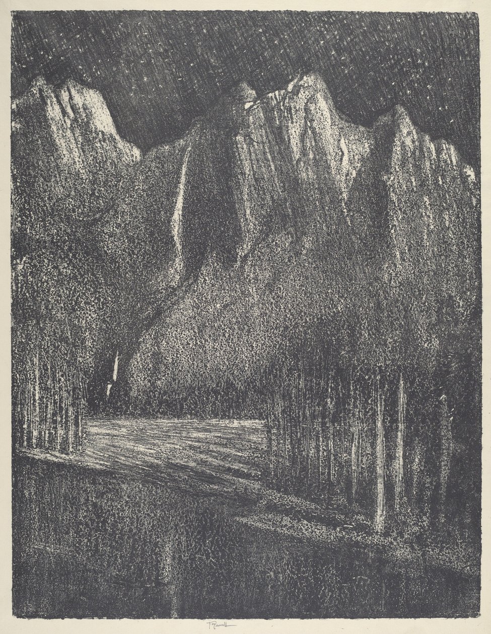 Noc w Yosemite autorstwa Joseph Pennell