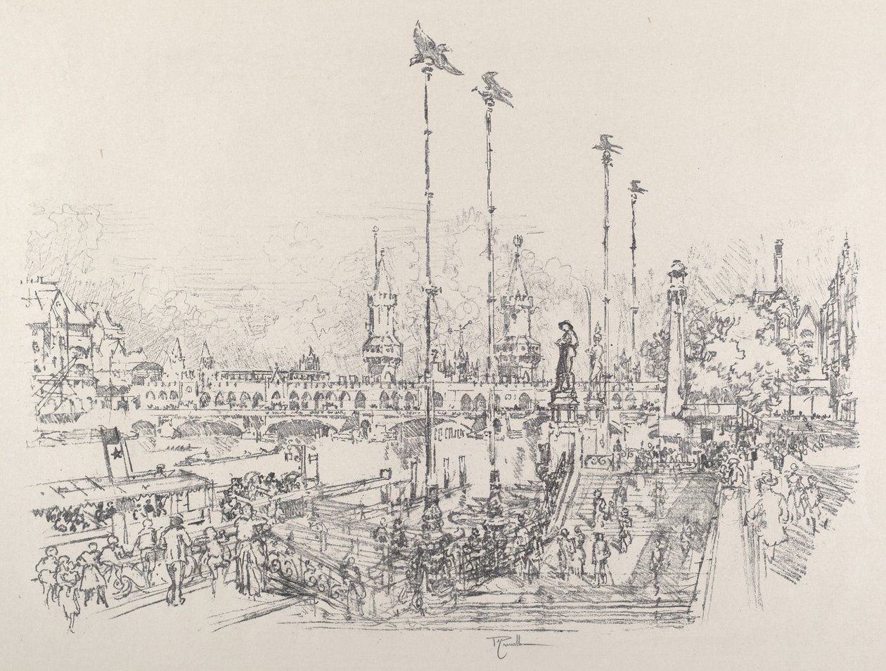 Most Oberbaum, Berlin autorstwa Joseph Pennell