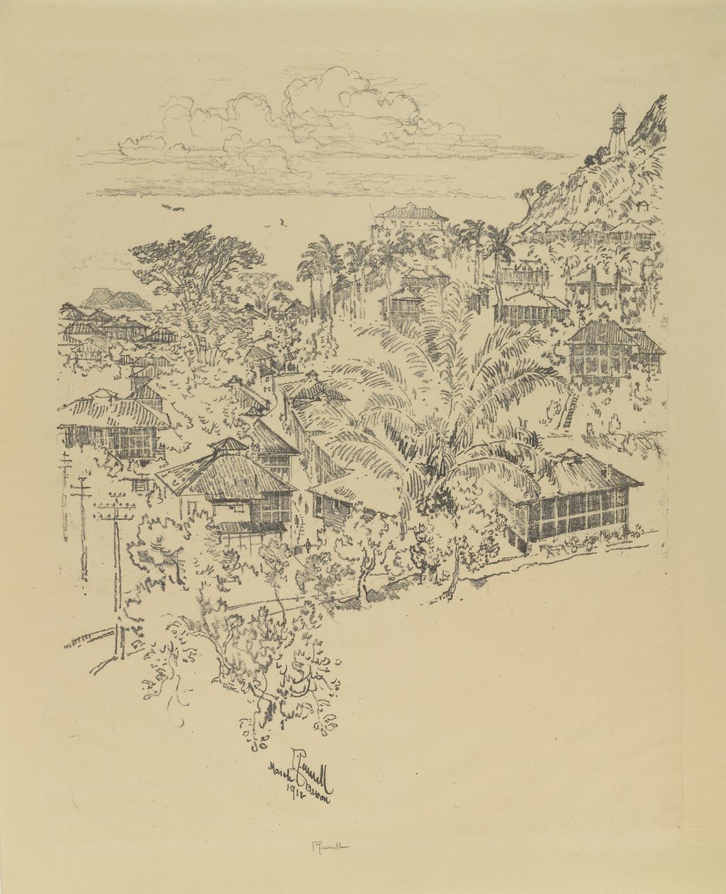Oficjalne Ancon. Budynki administracyjne, 1912 autorstwa Joseph Pennell