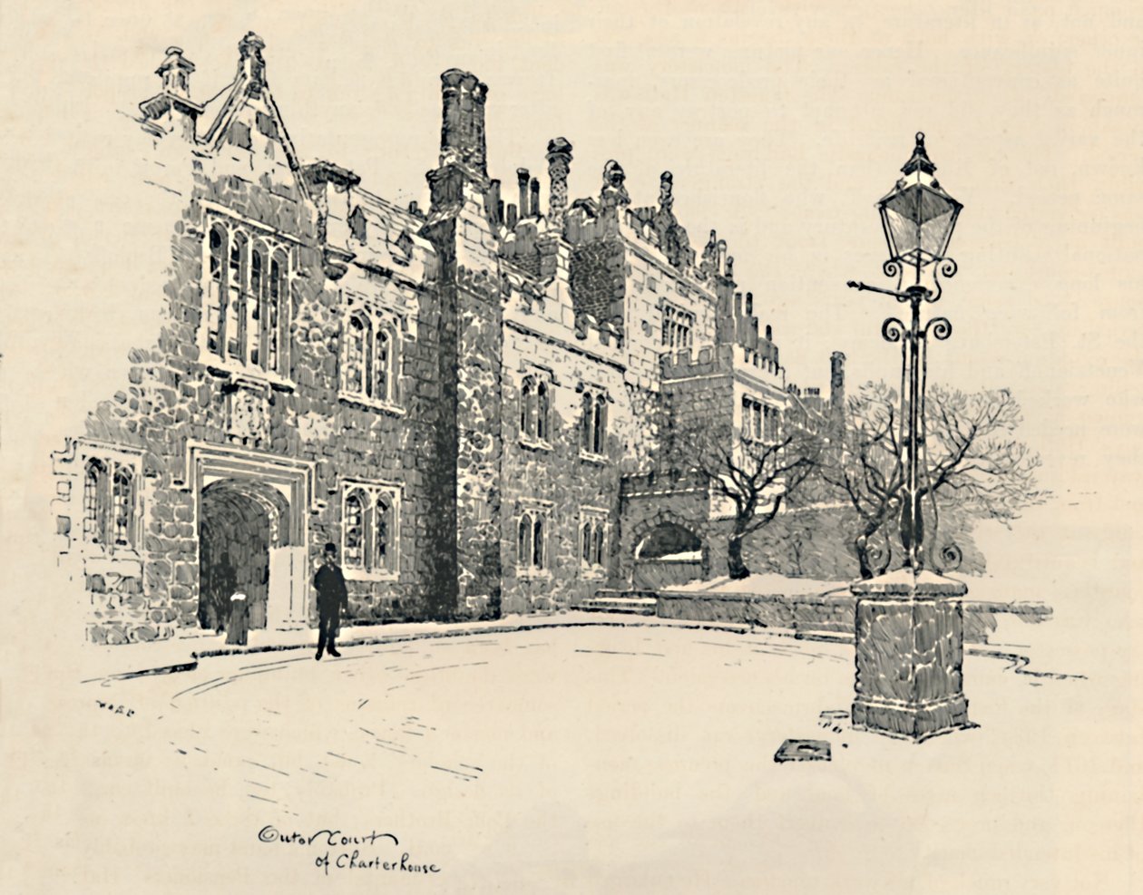 Stary Charterhouse: Sąd Mistrzów, 1886 autorstwa Joseph Pennell