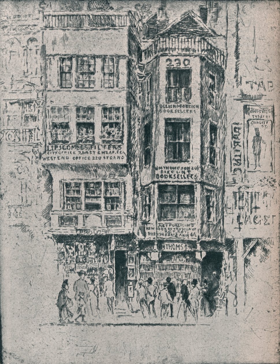 Sklepy Old Strand, ok. 1900, 1906-7 autorstwa Joseph Pennell