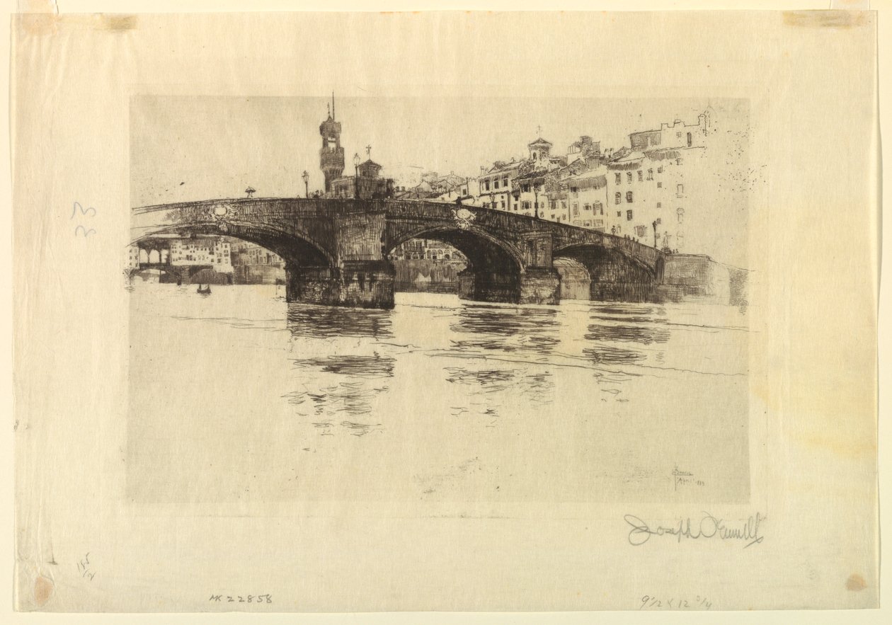 Ponte San Trinita, Florencja autorstwa Joseph Pennell
