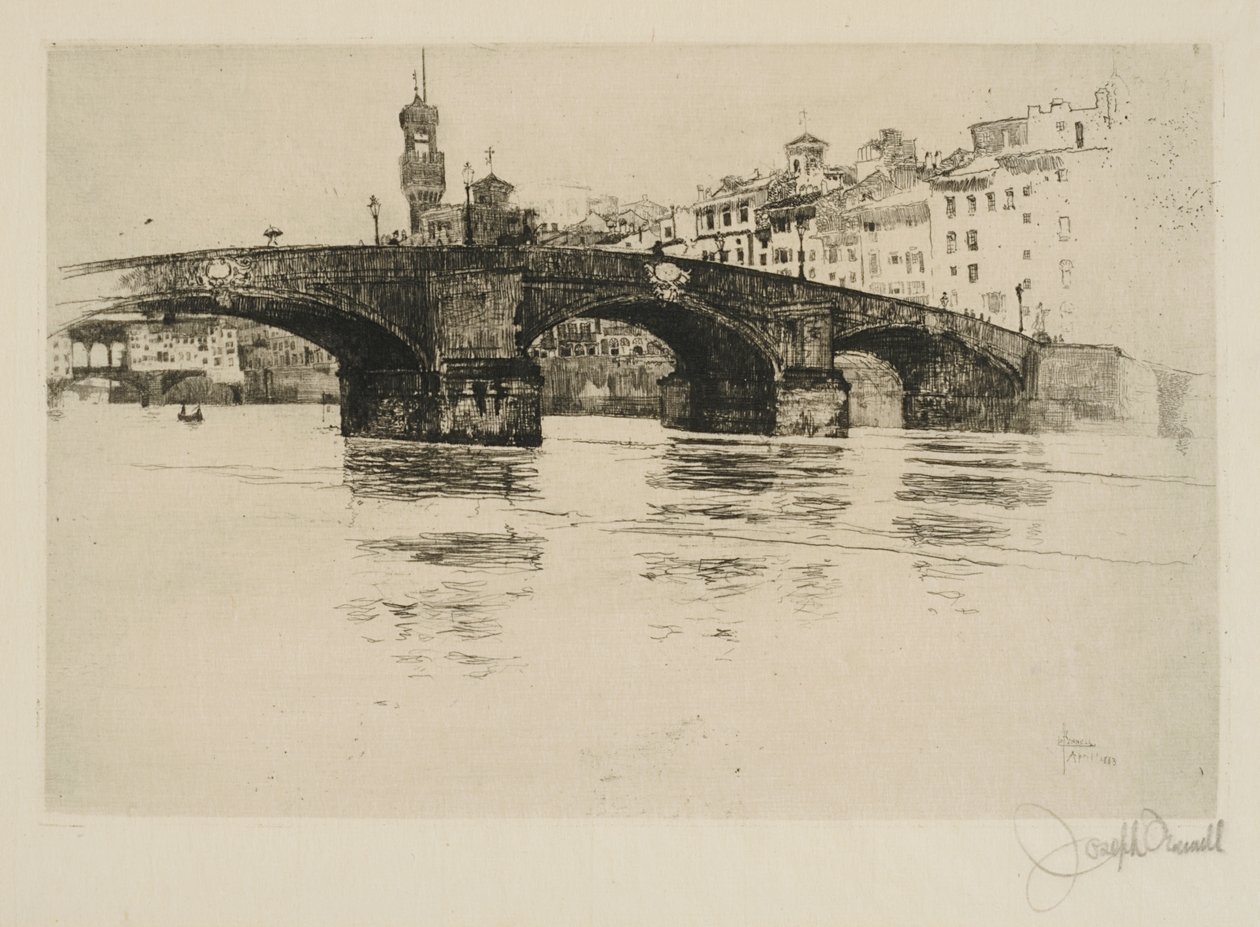 Ponte Santa Trinita, Florencja autorstwa Joseph Pennell