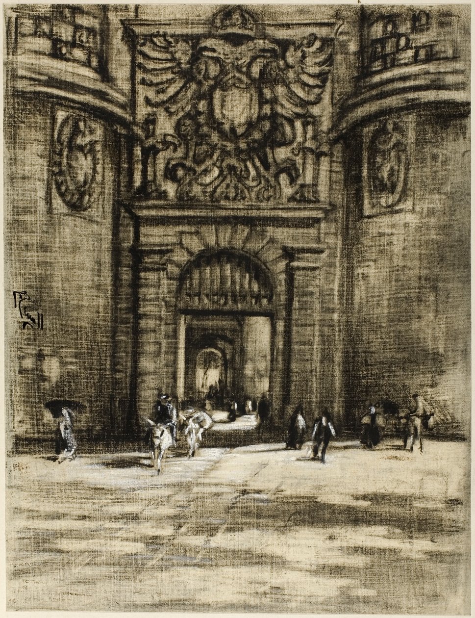 Porta Viragia, Toledo autorstwa Joseph Pennell