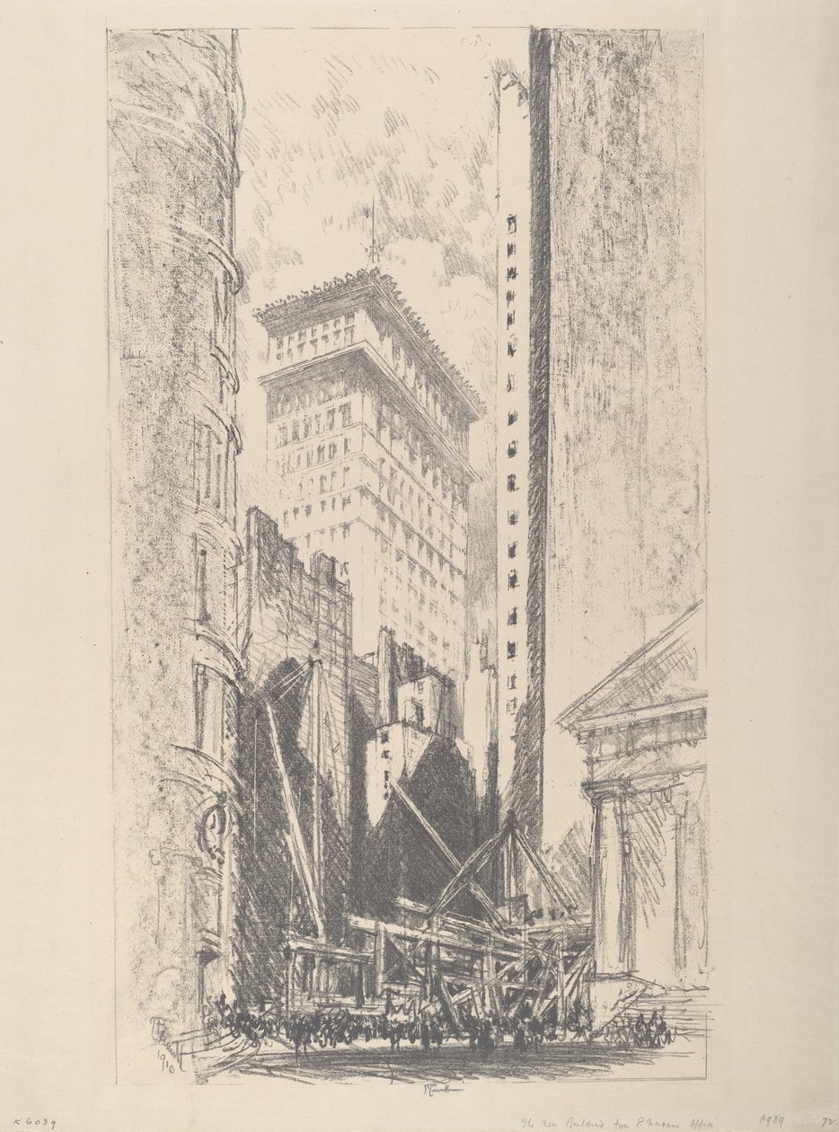 Przebudowa Broad Street, 1910. autorstwa Joseph Pennell