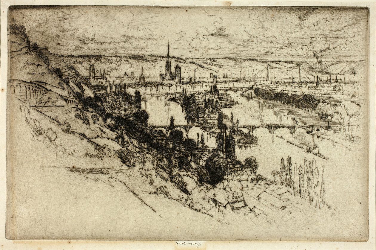 Rouen, z Bon Secours autorstwa Joseph Pennell