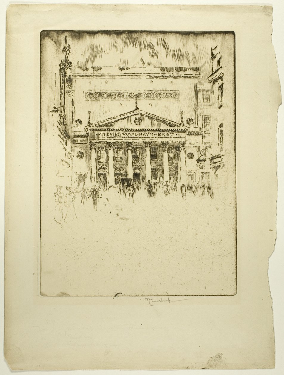 Teatr Królewski Haymarket autorstwa Joseph Pennell