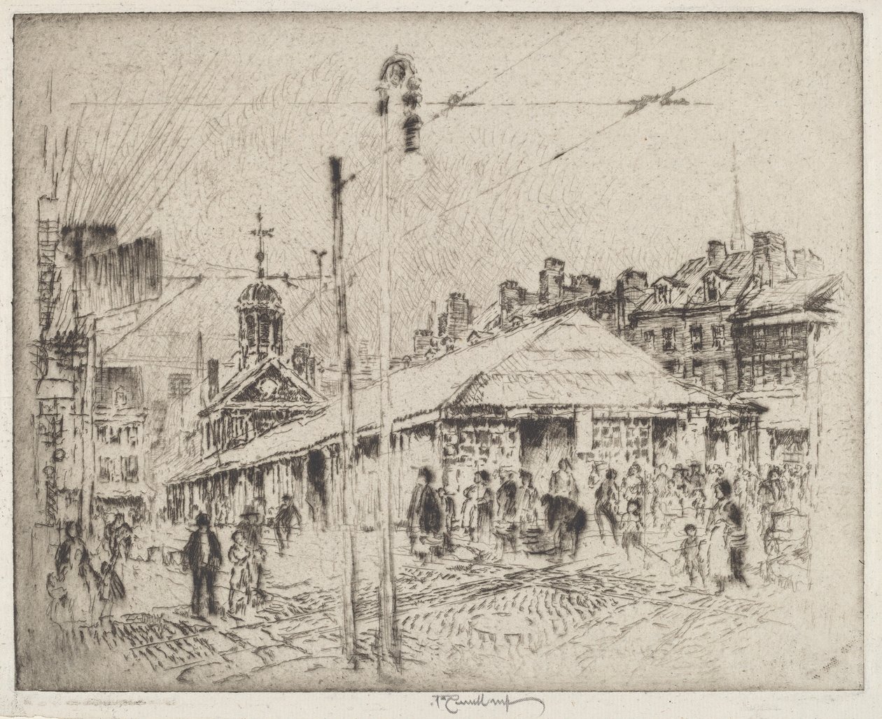 Rynek Drugiej Ulicy, Filadelfia autorstwa Joseph Pennell