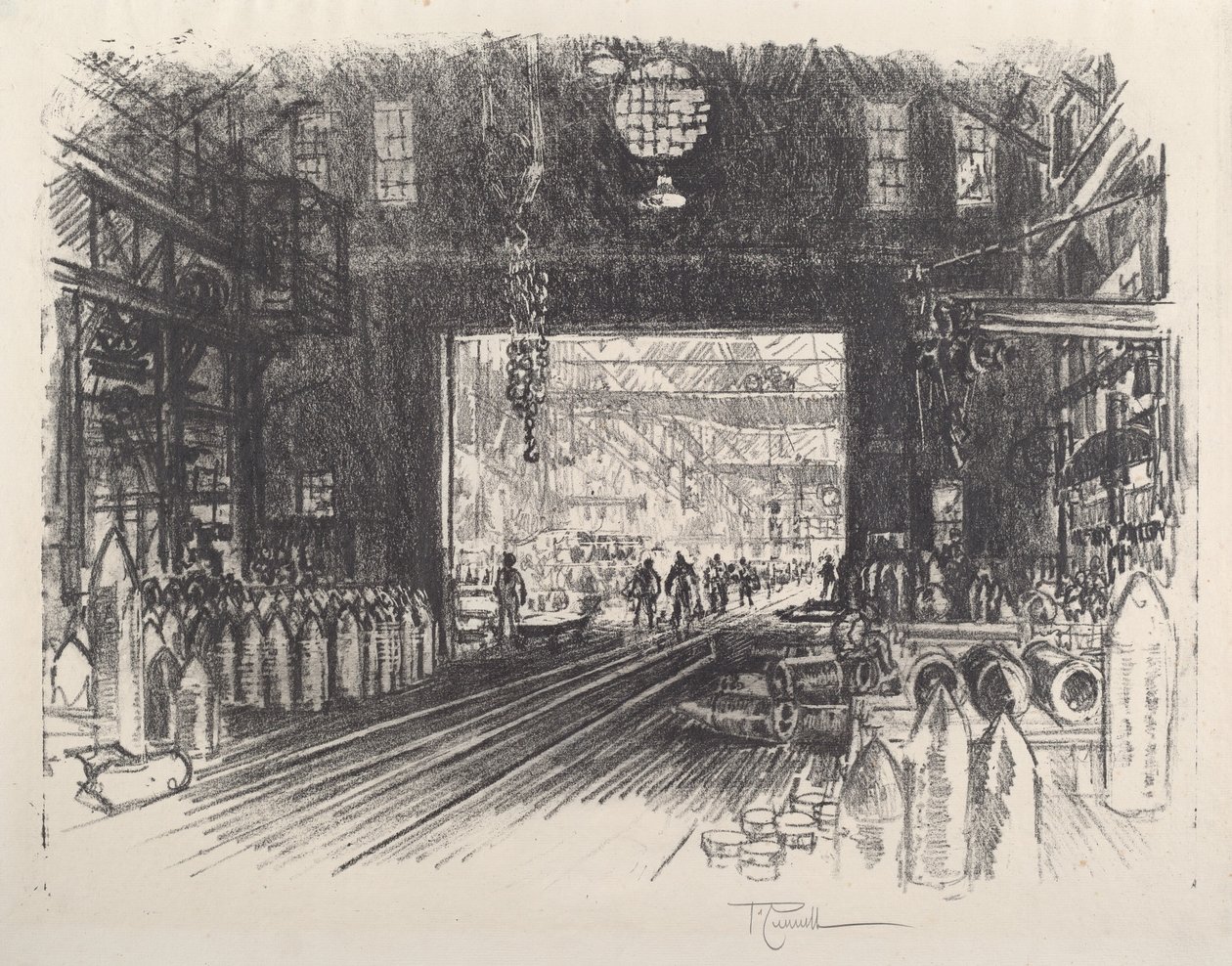 Fabryka Muszli, nr II, 1917. autorstwa Joseph Pennell
