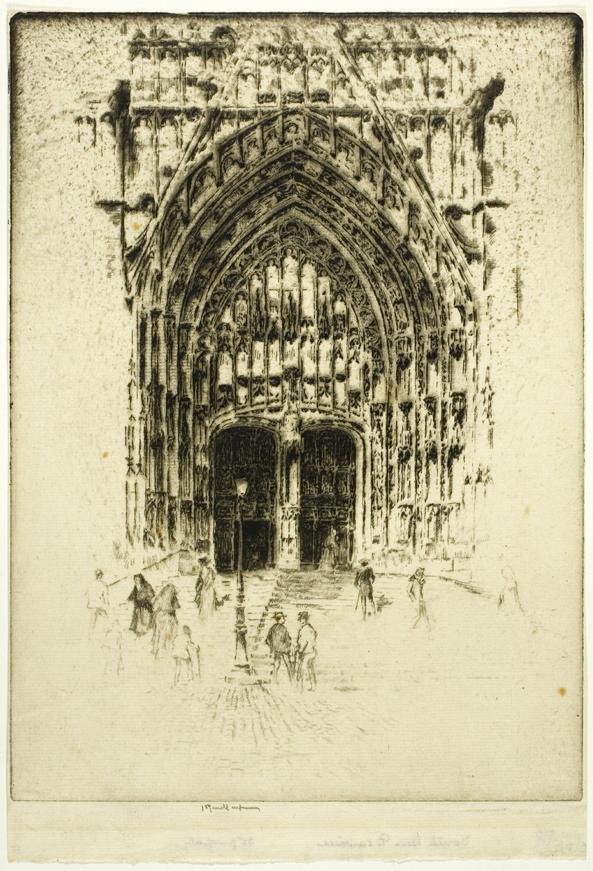 Drzwi południowe, Beauvais autorstwa Joseph Pennell
