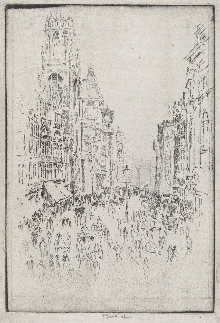 Św. Dunstana, Fleet Street autorstwa Joseph Pennell