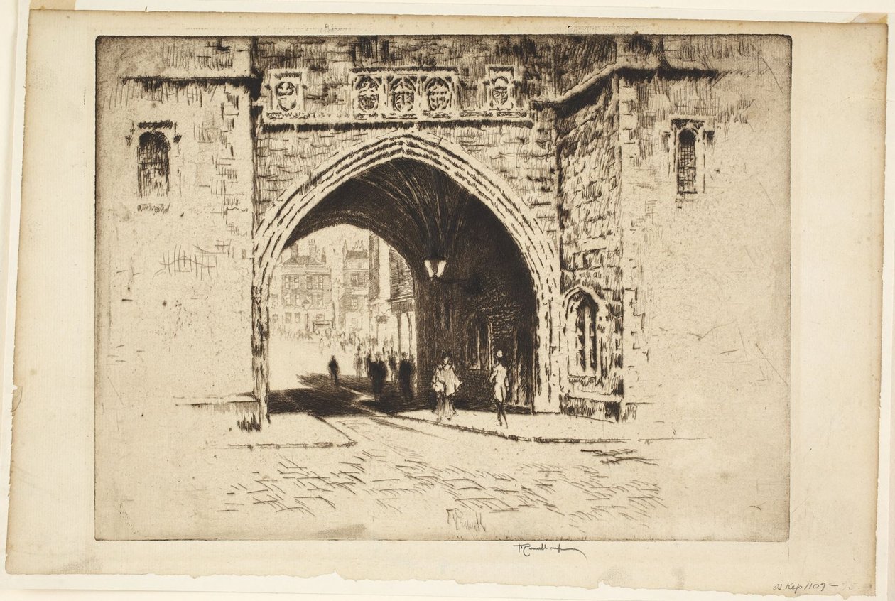 Brama św. Jana, Clerkenwell autorstwa Joseph Pennell