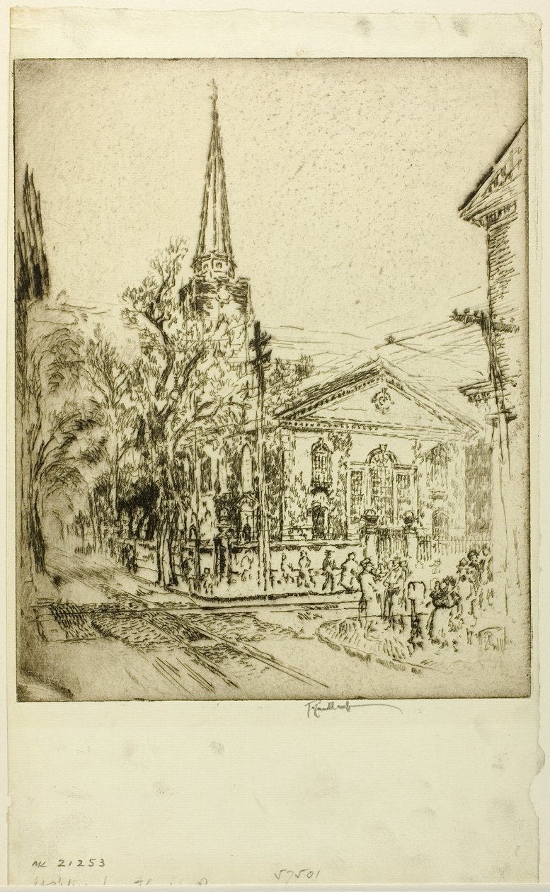 Piotra, od ulicy Pine, Filadelfia autorstwa Joseph Pennell