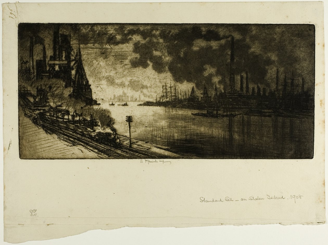 Standard Oil, Staten Island autorstwa Joseph Pennell