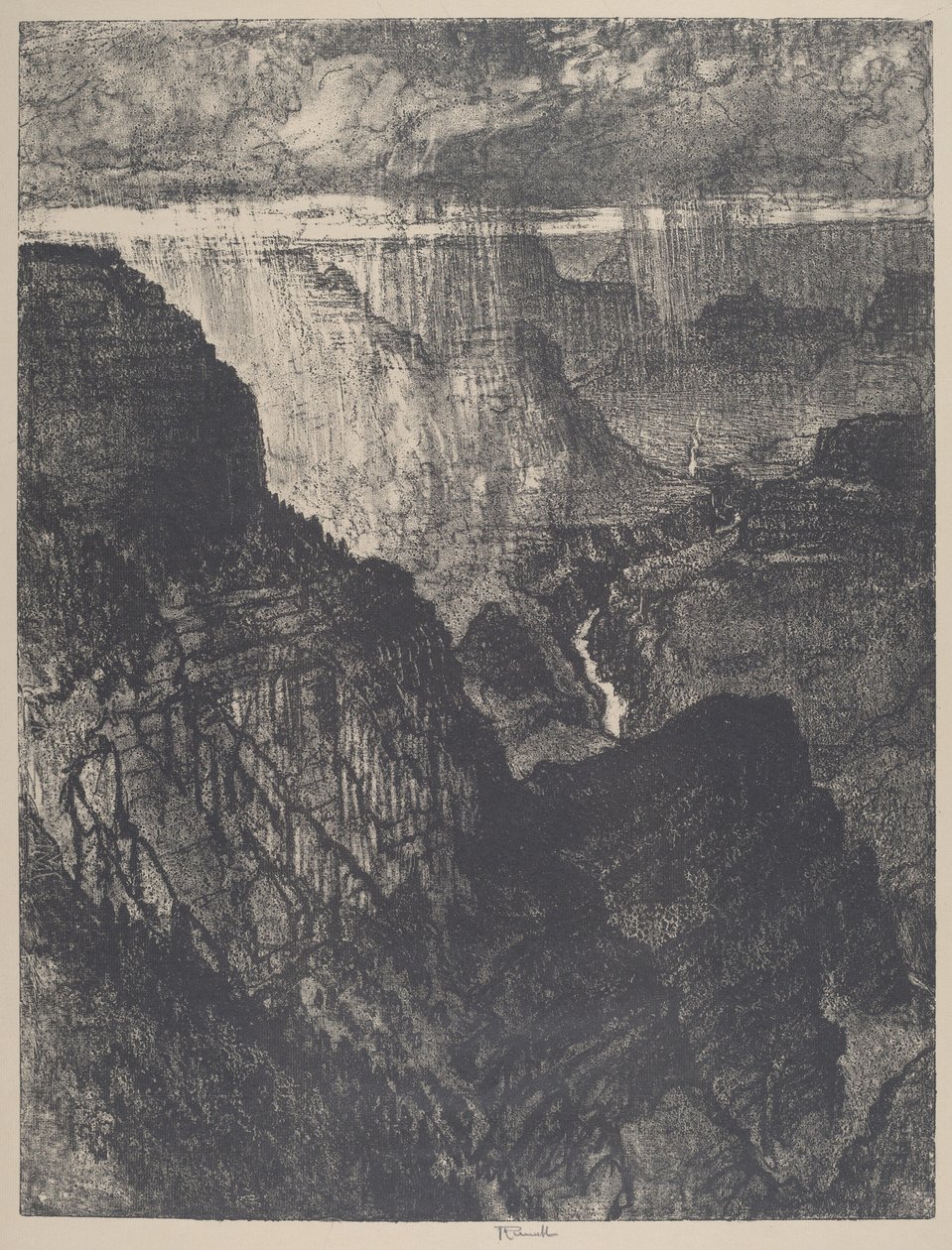 Burza w Wielkim Kanionie, 1912. autorstwa Joseph Pennell