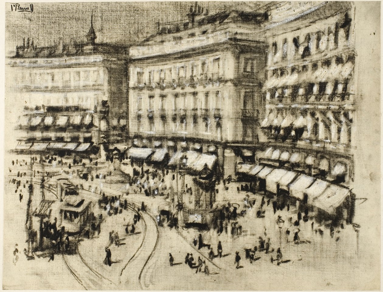 Letni Dzień w Madrycie autorstwa Joseph Pennell