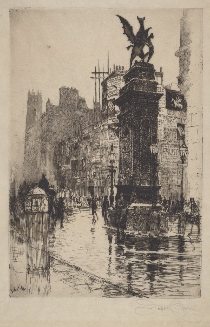 Temple Bar autorstwa Joseph Pennell