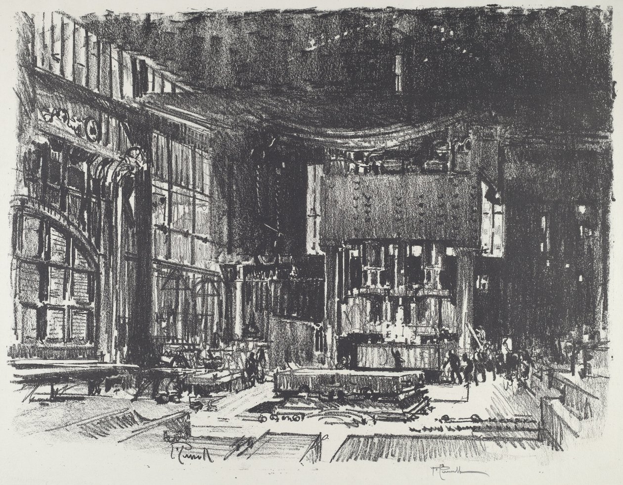 Akolici przygotowują ołtarz Boga Wojny, 1916. autorstwa Joseph Pennell