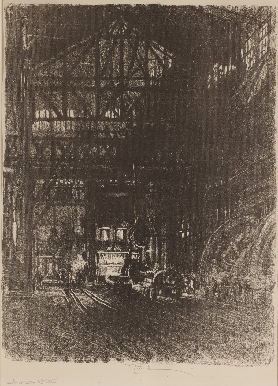 Prasa do płyt pancernych autorstwa Joseph Pennell