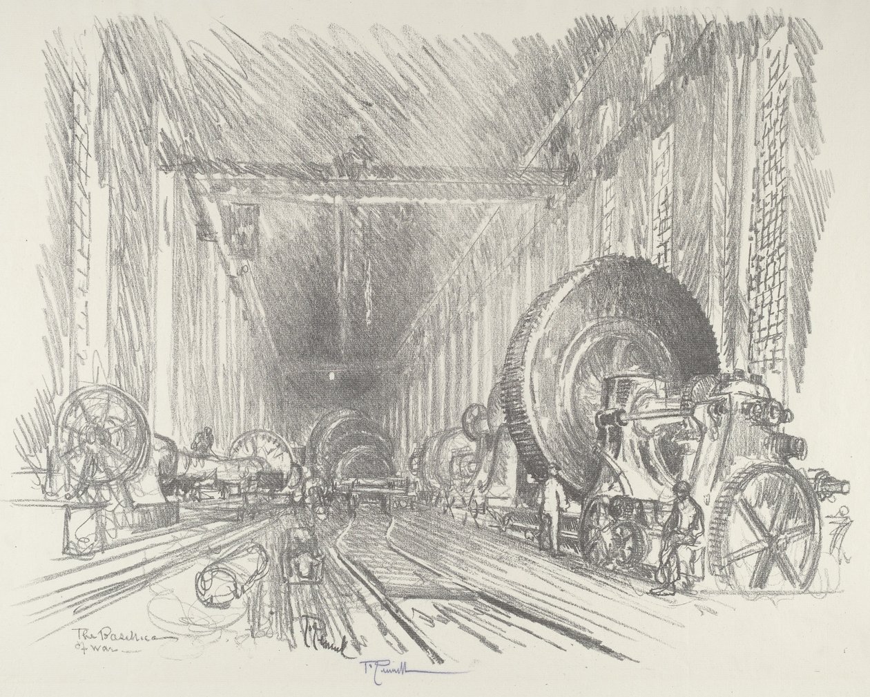 Bazylika Wojenna, 1916. autorstwa Joseph Pennell